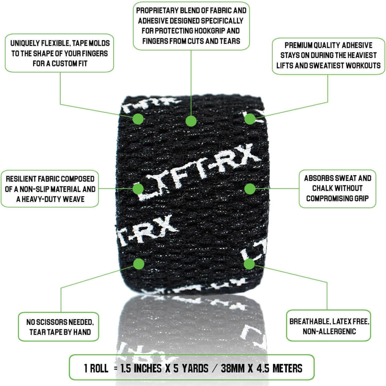 Athletic tape, grip and lift functions.